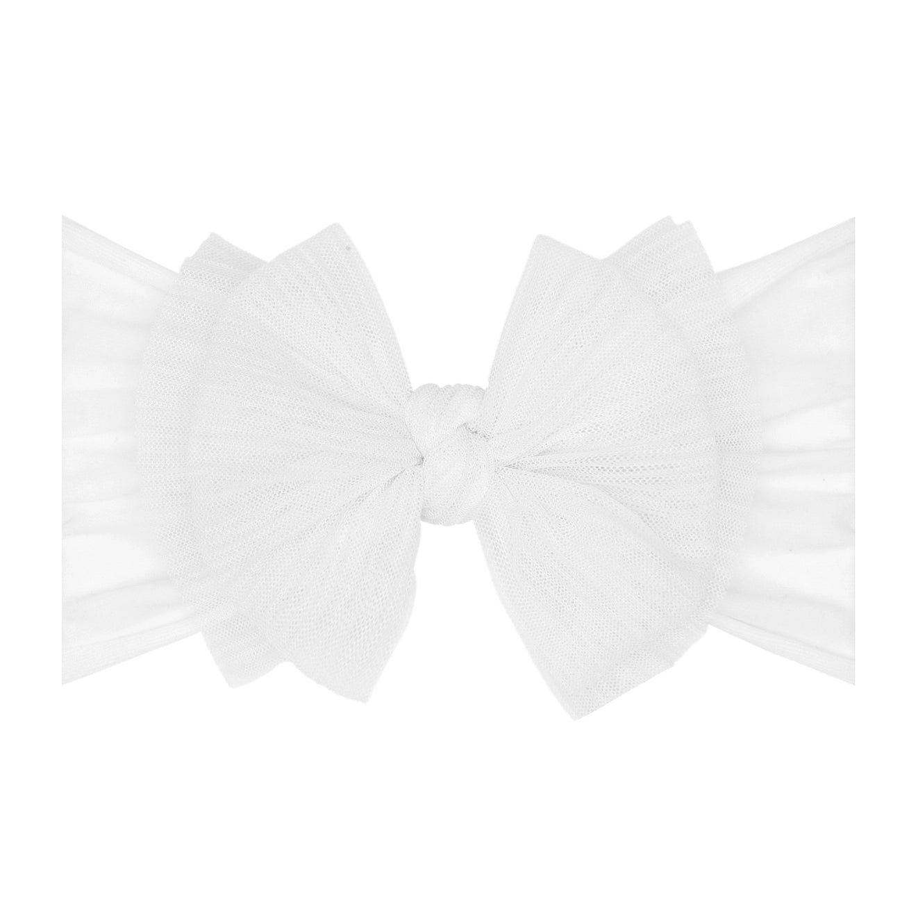 Tulle Fab Bow in Pleated White