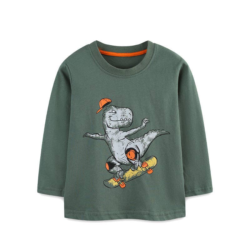 Dino Skater Printed L/S Shirt