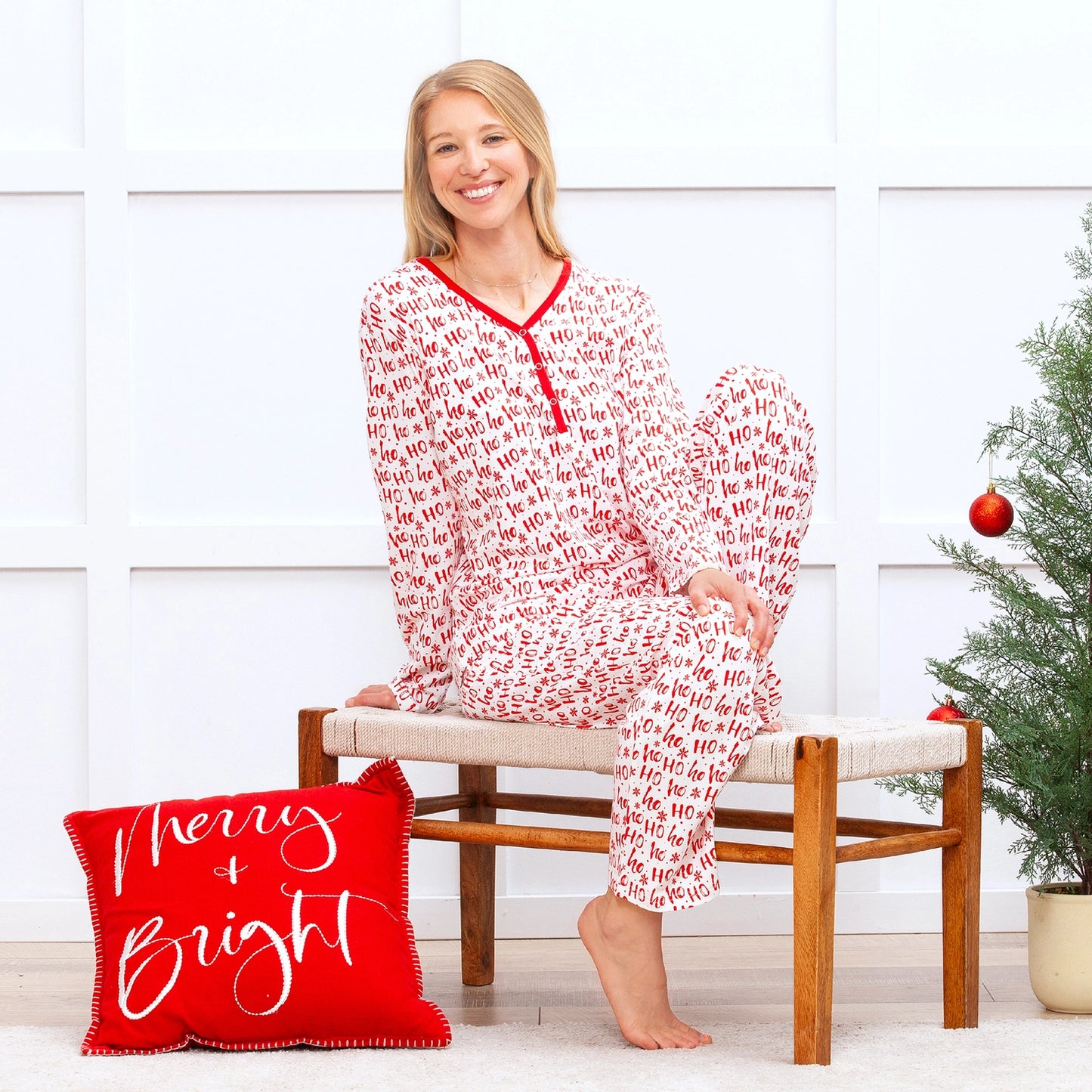 Ho Ho Ho Women's Bamboo Pajama Set