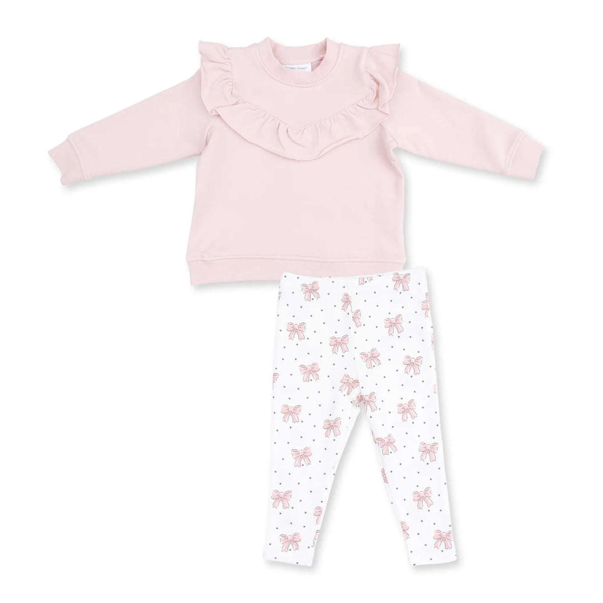 Veiled Bows Ruffle Sweatshirt + Legging Set