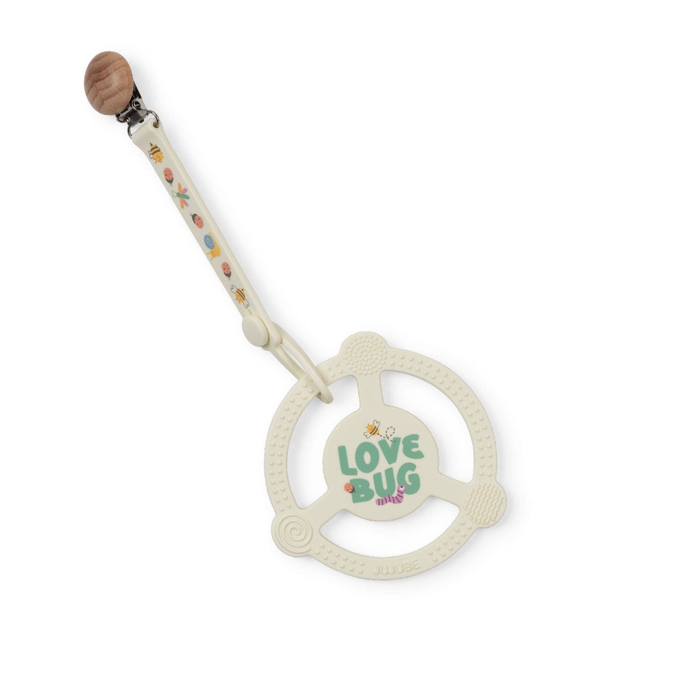 Love Bug Teether Ring with Detachable Clip