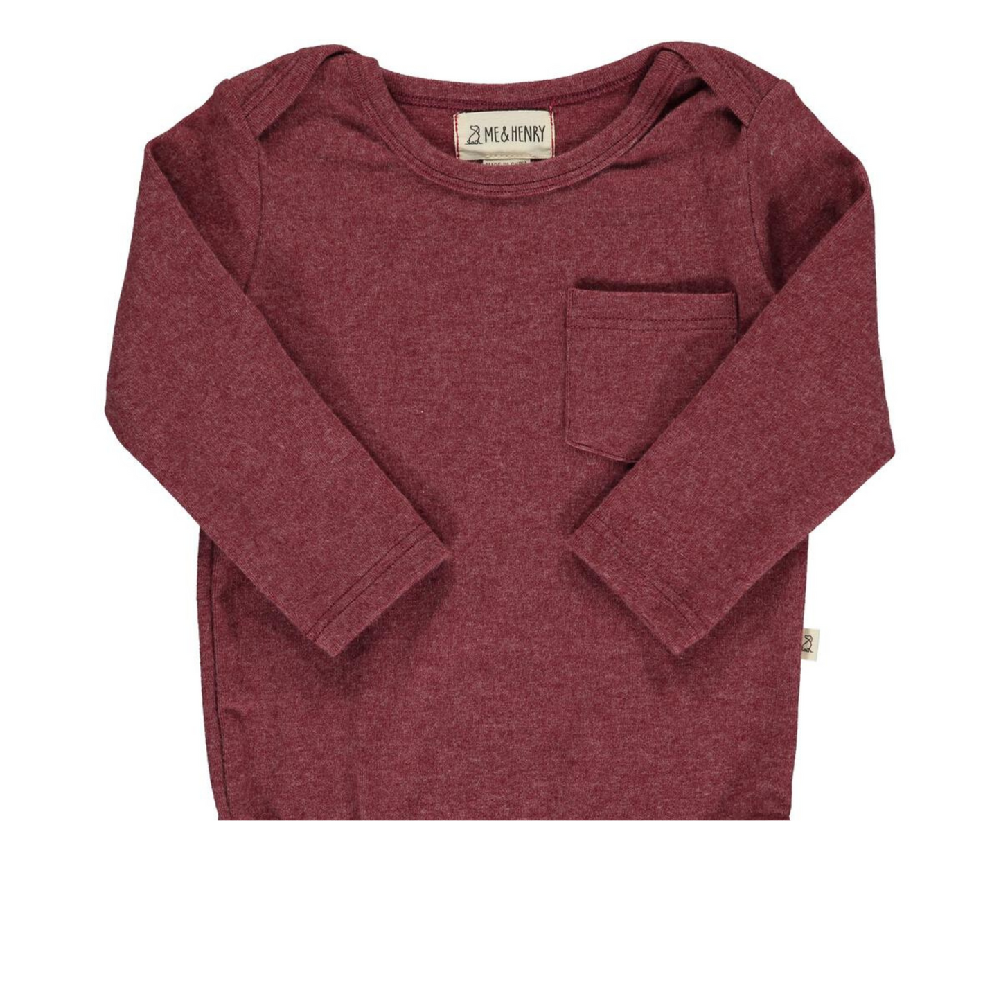 Burgundy Long Sleeve Pocket Basic