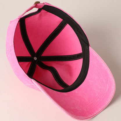 Pink Embroidered 'Mama' Hat