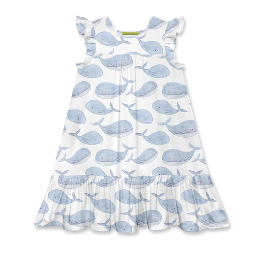 Periwinkle Whale Flutter Dress