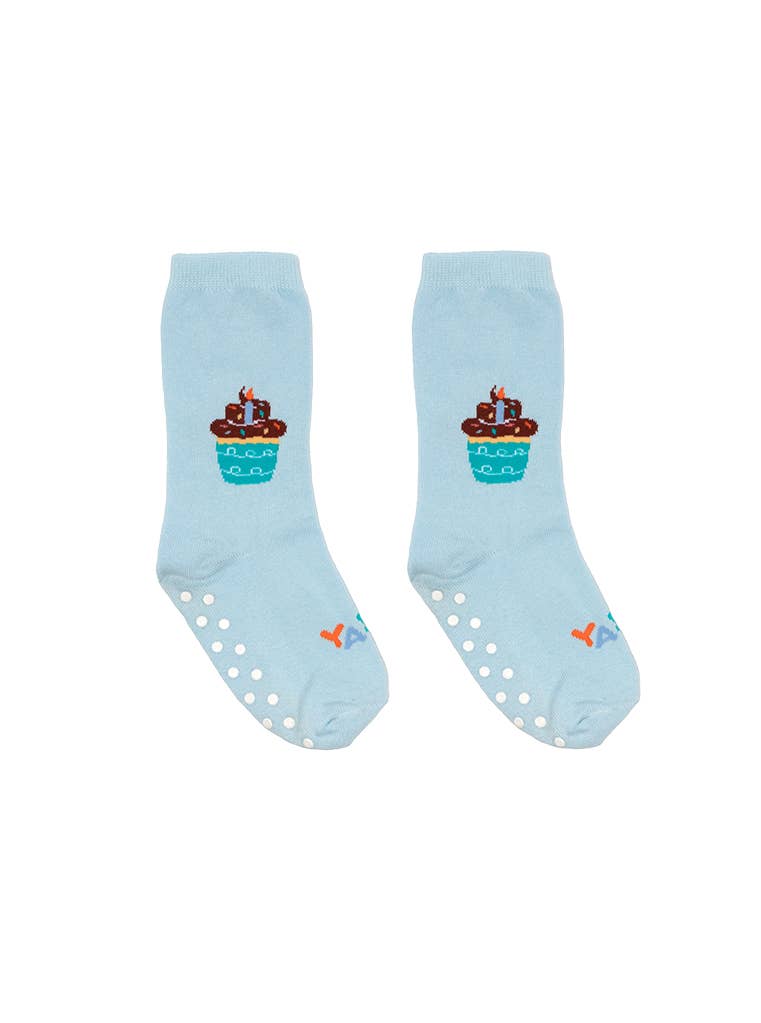 3D Birthday Cupcake Crew Socks