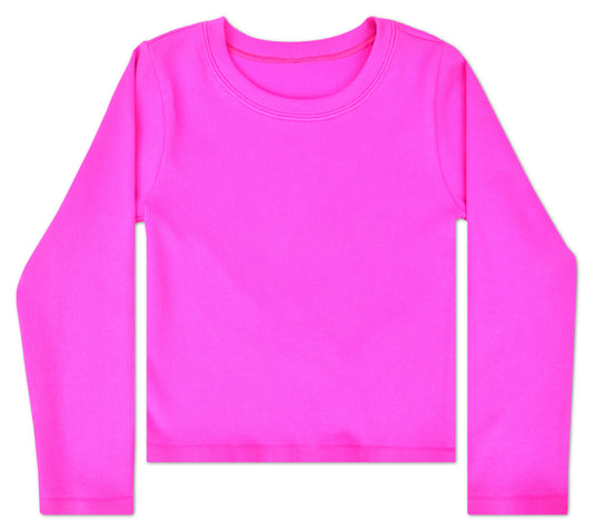 Pretty Pink Ribbed L/S Shirt