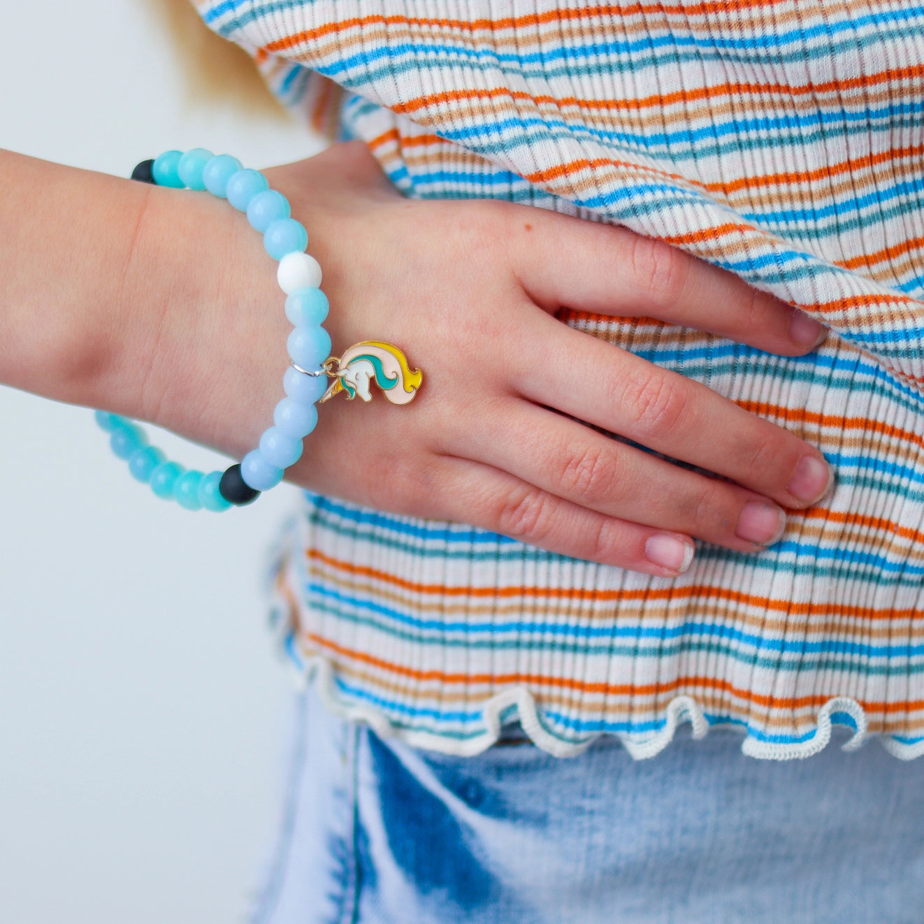 Tie Dye Glow Bubble Bracelet with Charm