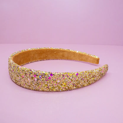 Gold Glitter Tapered Headband