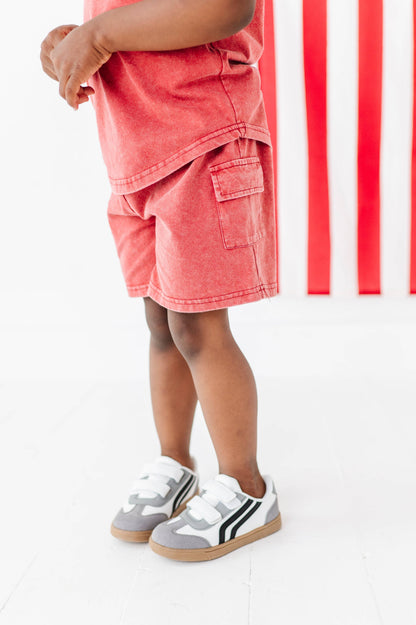 Red Vintage Cargo Shorts