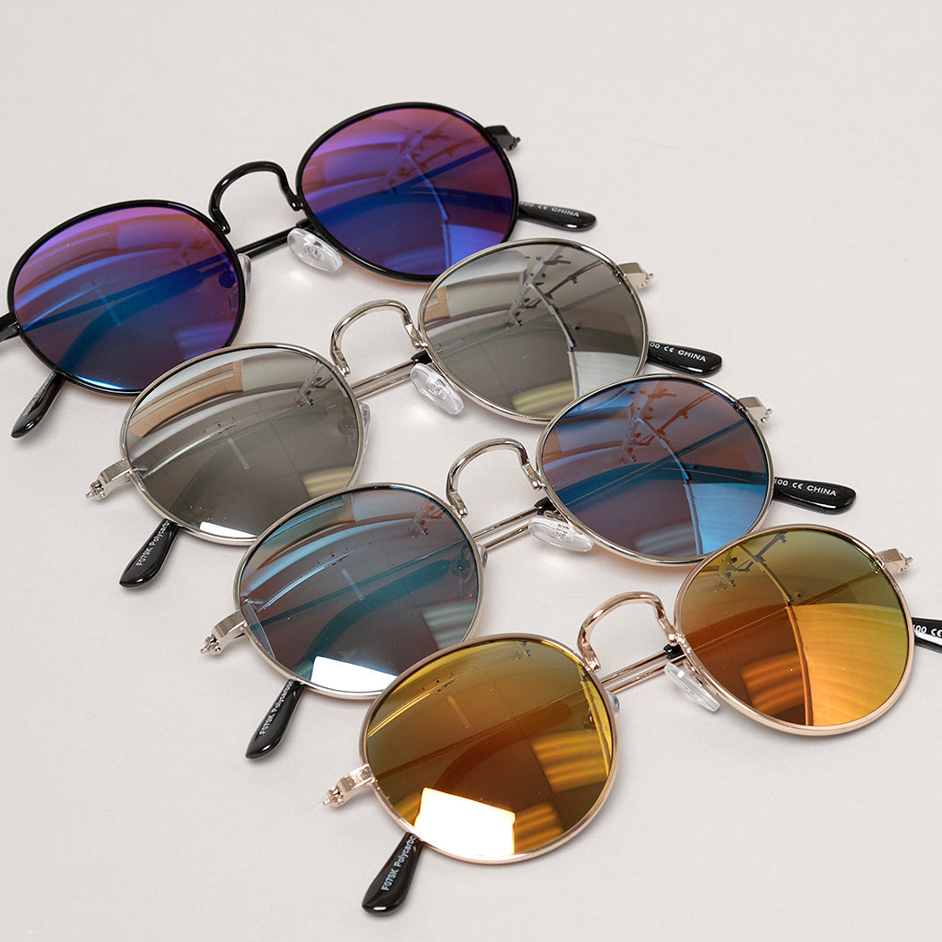 Mirrored Lens Aviator Sunglasses