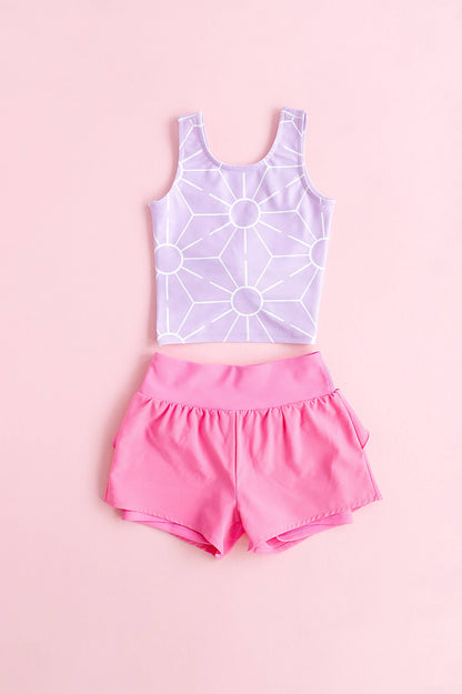 Berry Ruffle Bum Runner Shorts