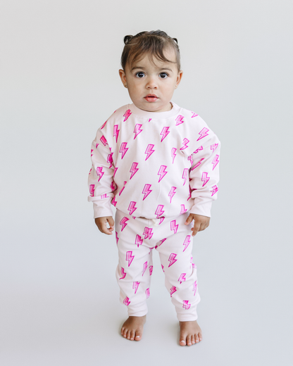 Pink Bolts Baby Jogger Set