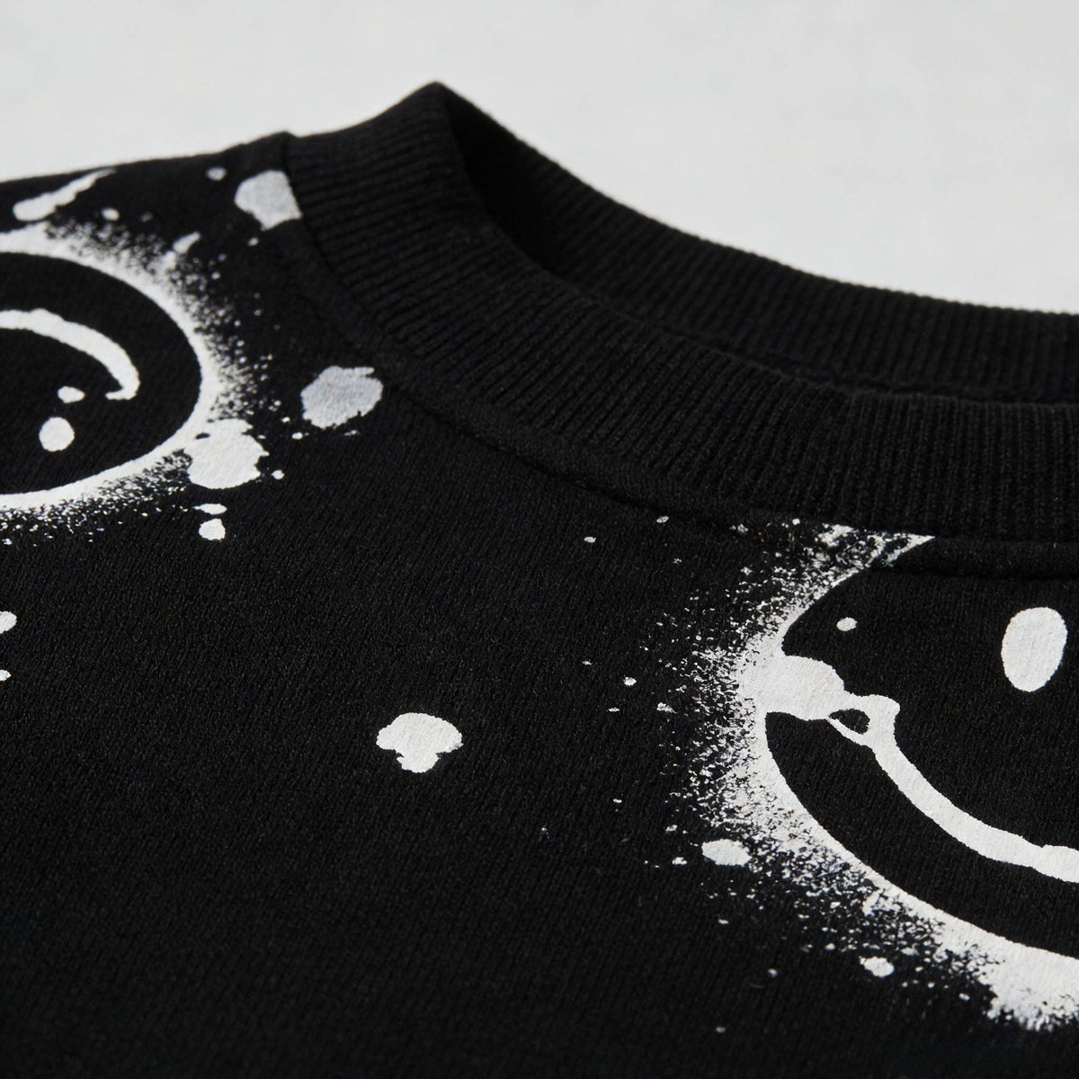 Black All-Over Smiley Jogger Set