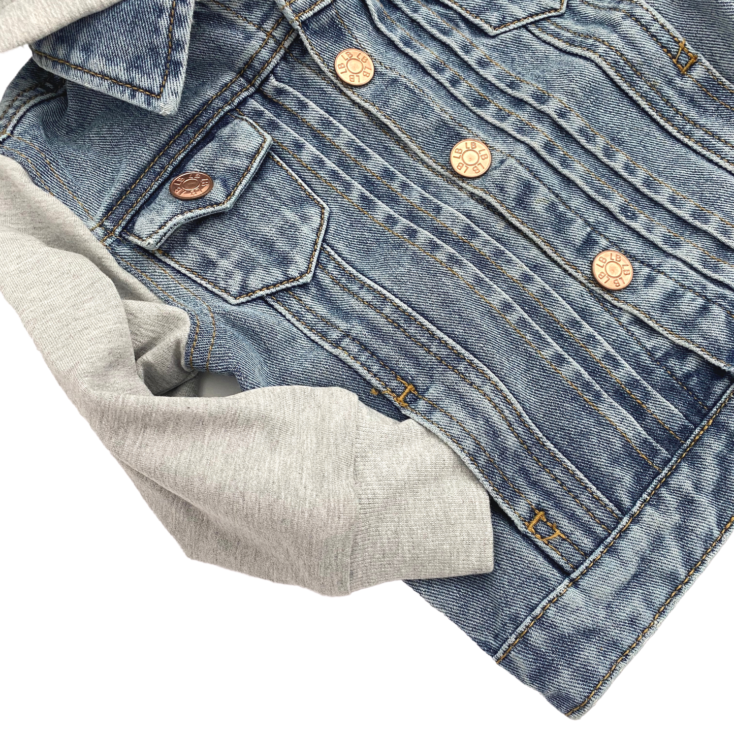 Grey Hooded Denim Jacket