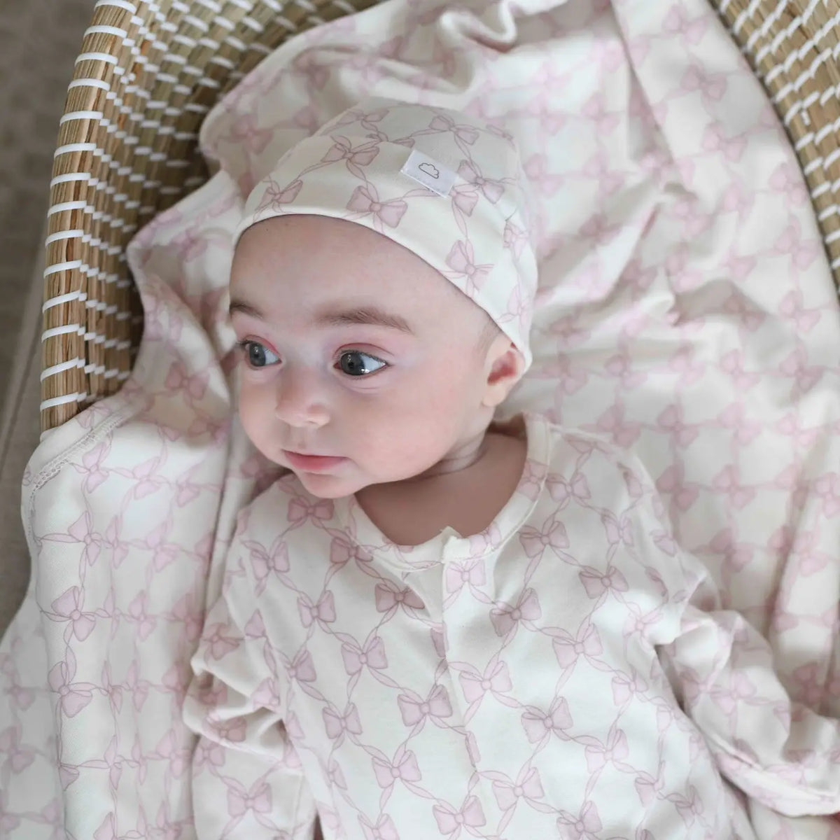 Bows Cotton Coverter Gown + Hat Set