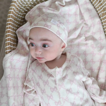 Bows Cotton Coverter Gown + Hat Set