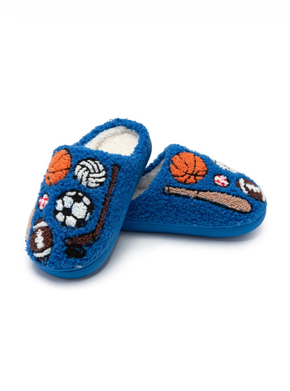 Blue Sports Fan Slippers