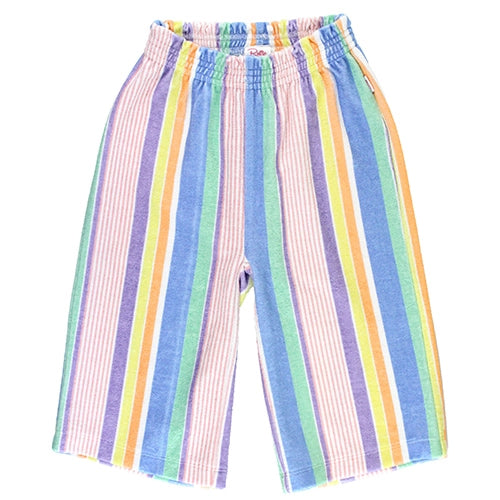 Our Rainbow Lane Terry Knit Wide Leg Pants are comfy enough to lounge in. Pair them with your favorite top (try our Melon Terry Knit Tie Tank!) or use them as a cover-up for a seamless transition from beach to boardwalk.  Machine washable.  80% Cotton, 20% Polyester.