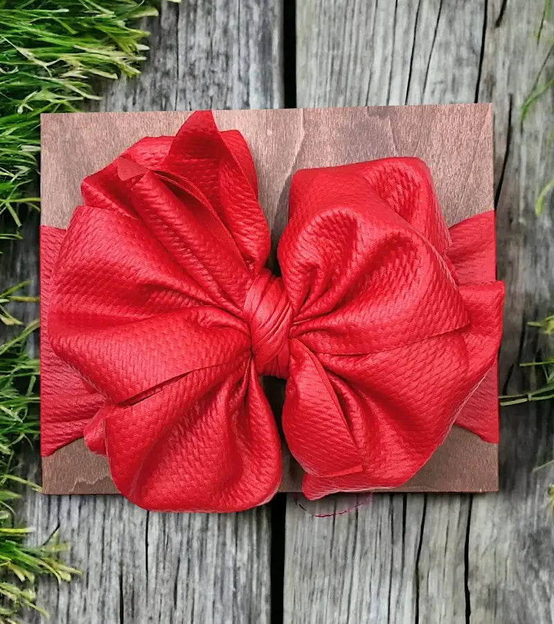 Metallic Red Bow Headband