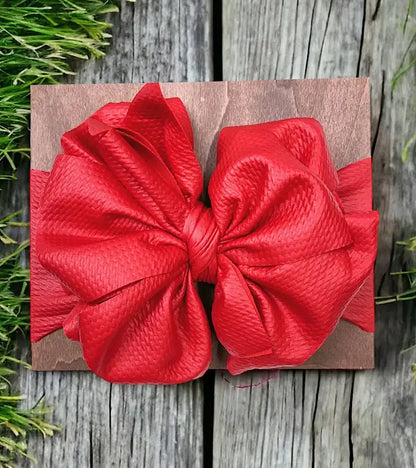 Metallic Red Bow Headband