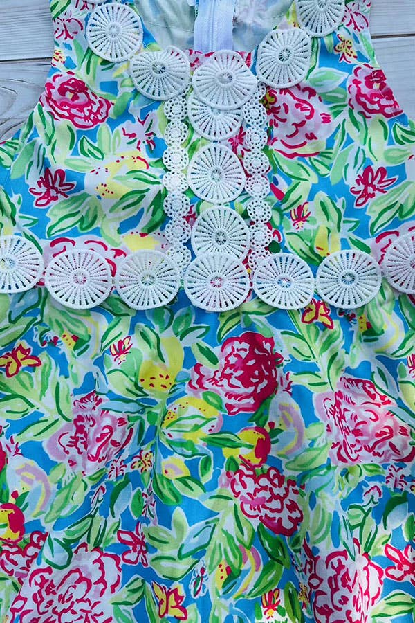 Lace Trim Bright Florals Dress (Baby)