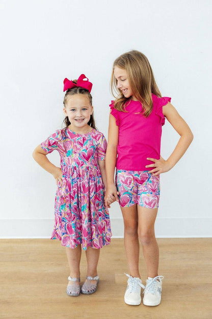 Sweetheart Scribble S/S Pocket Twirl Dress