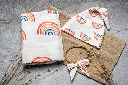 Rainbow Organic Muslin Swaddle Blanket