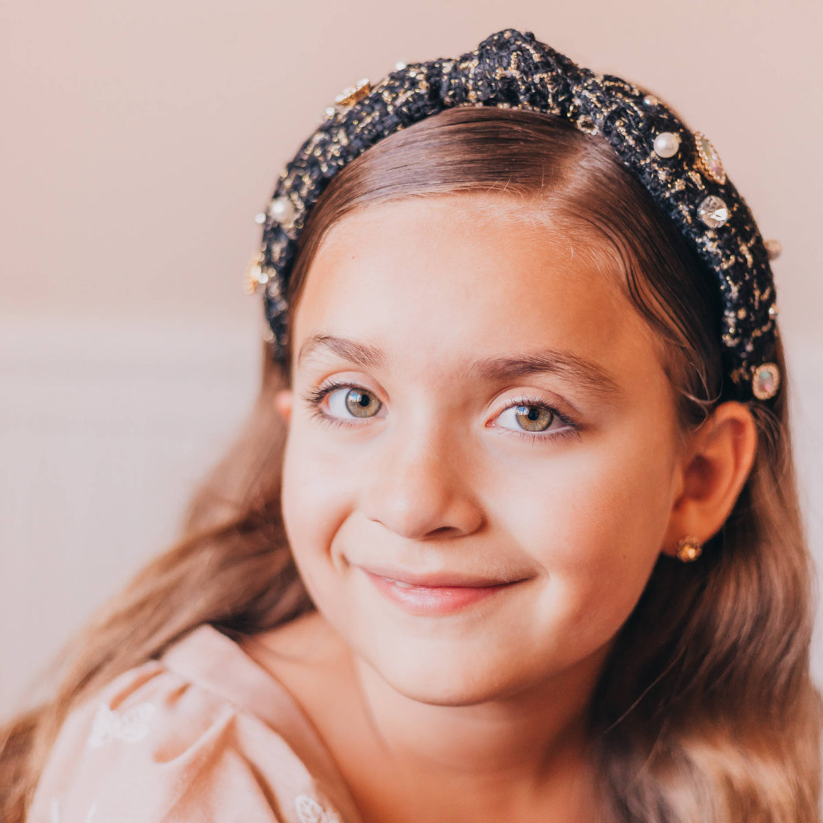 Black Embellished Knot Headband
