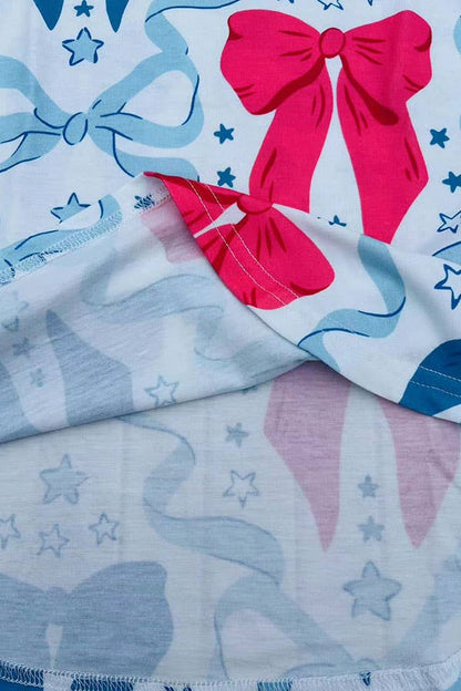 Blue + Pink Bows Dress