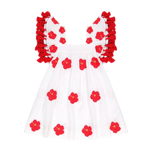Hibiscus Applique Serena Tassel Dress