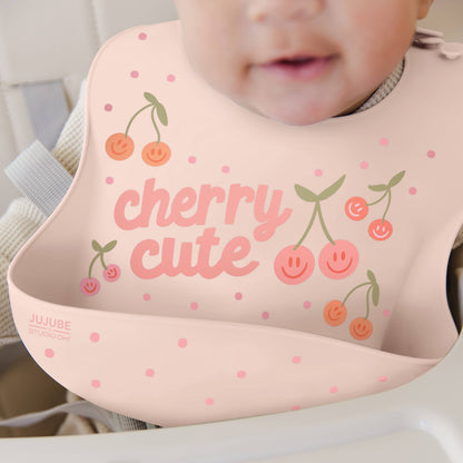 Cherry Cute Silicone Bib