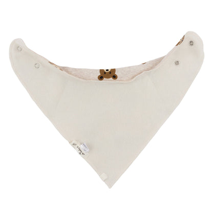 Teddy Bear Rib Bandana Bib in Malt