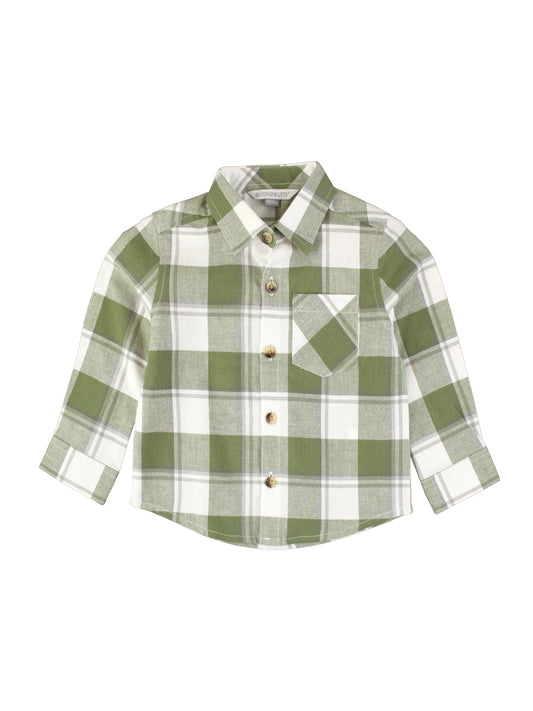 Dusty Olive Plaid Flannel Button Down