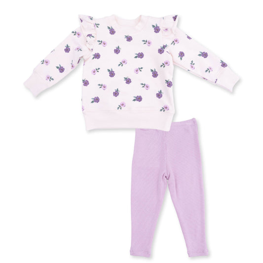 Violetta Floral Ruffle Sweatshirt + Legging Set