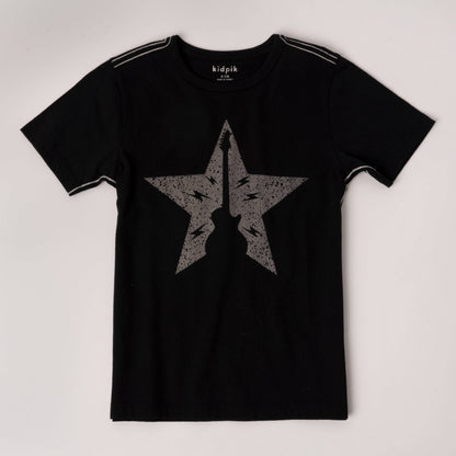 Vinyl Guitar Contrast Stitch Tee