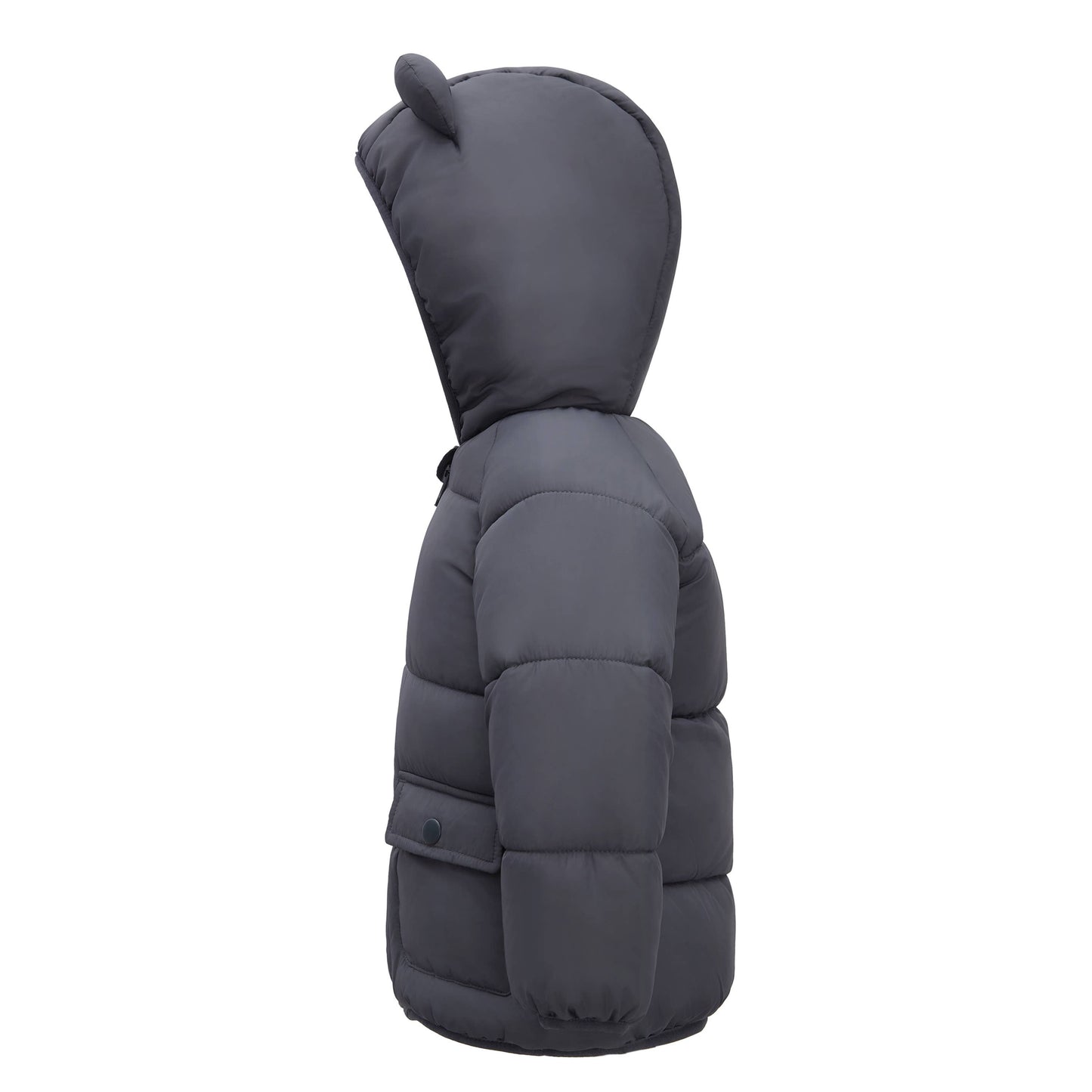 Gray Sherpa Lined Baby Puffer Coat