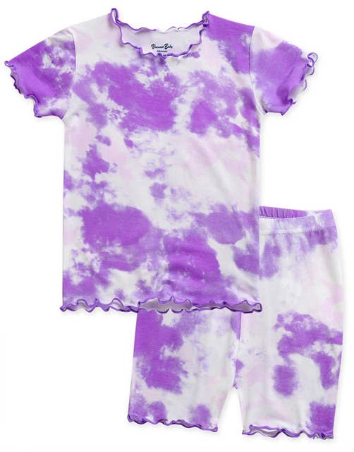 Tie Dye Purplecream S/S Pajama Set