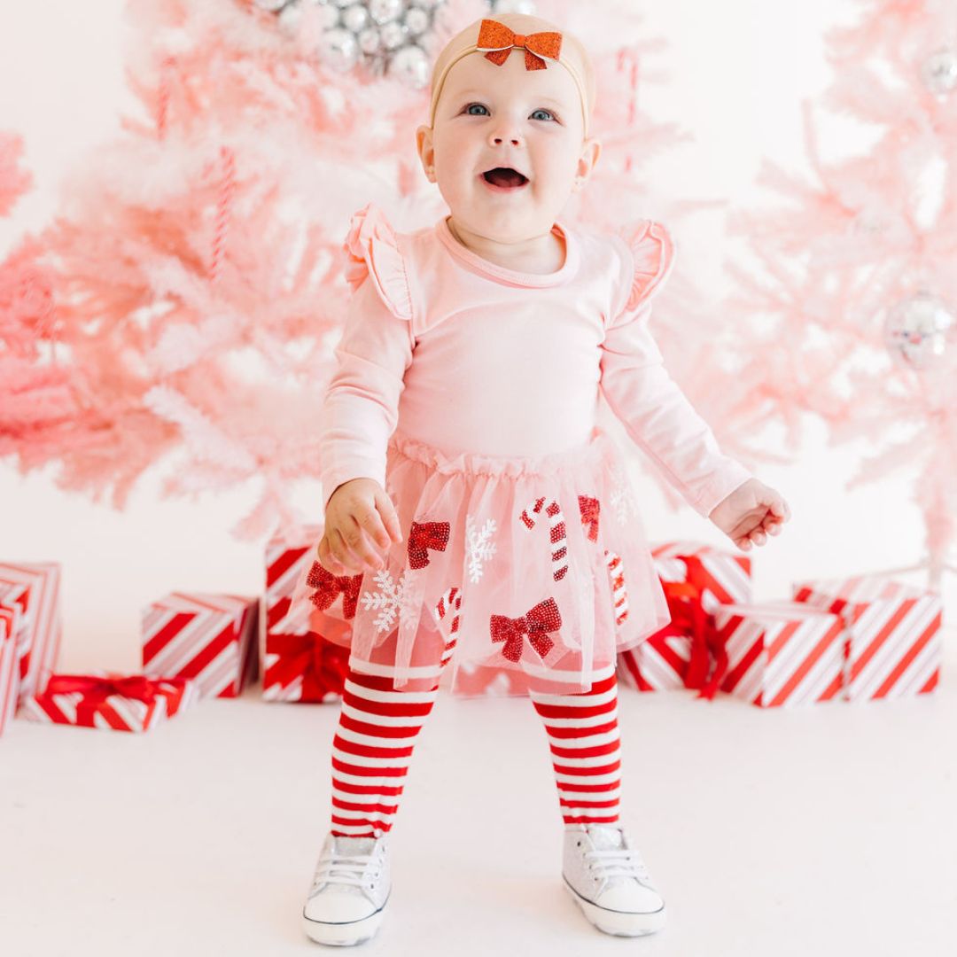 Bums & Roses (Little Bum Bums) Candy Cane tulle tutu bamboo good bodysuit 18-24m