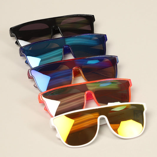 Square Frame Metallic Sunglasses