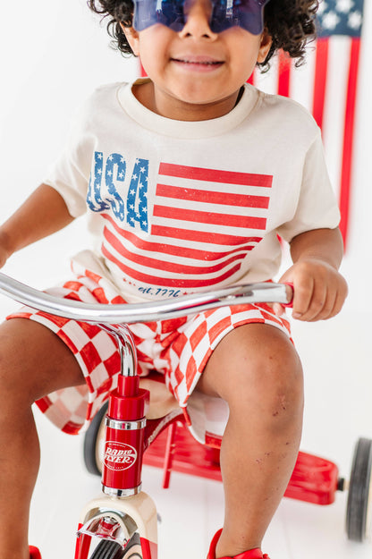Red Check Shorts