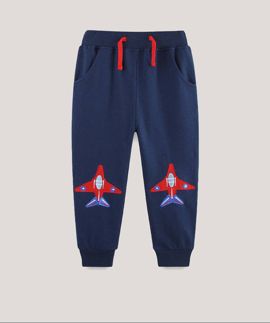 Navy Aircraft Embroidered Jogger