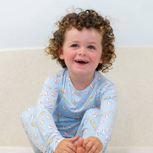 Little Slugger Blue Bamboo Pajama Set