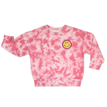 Smiley Tie-Dye Crewneck Sweatshirt