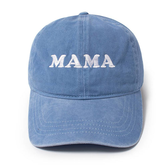 MAMA Blue Washed Baseball Hat