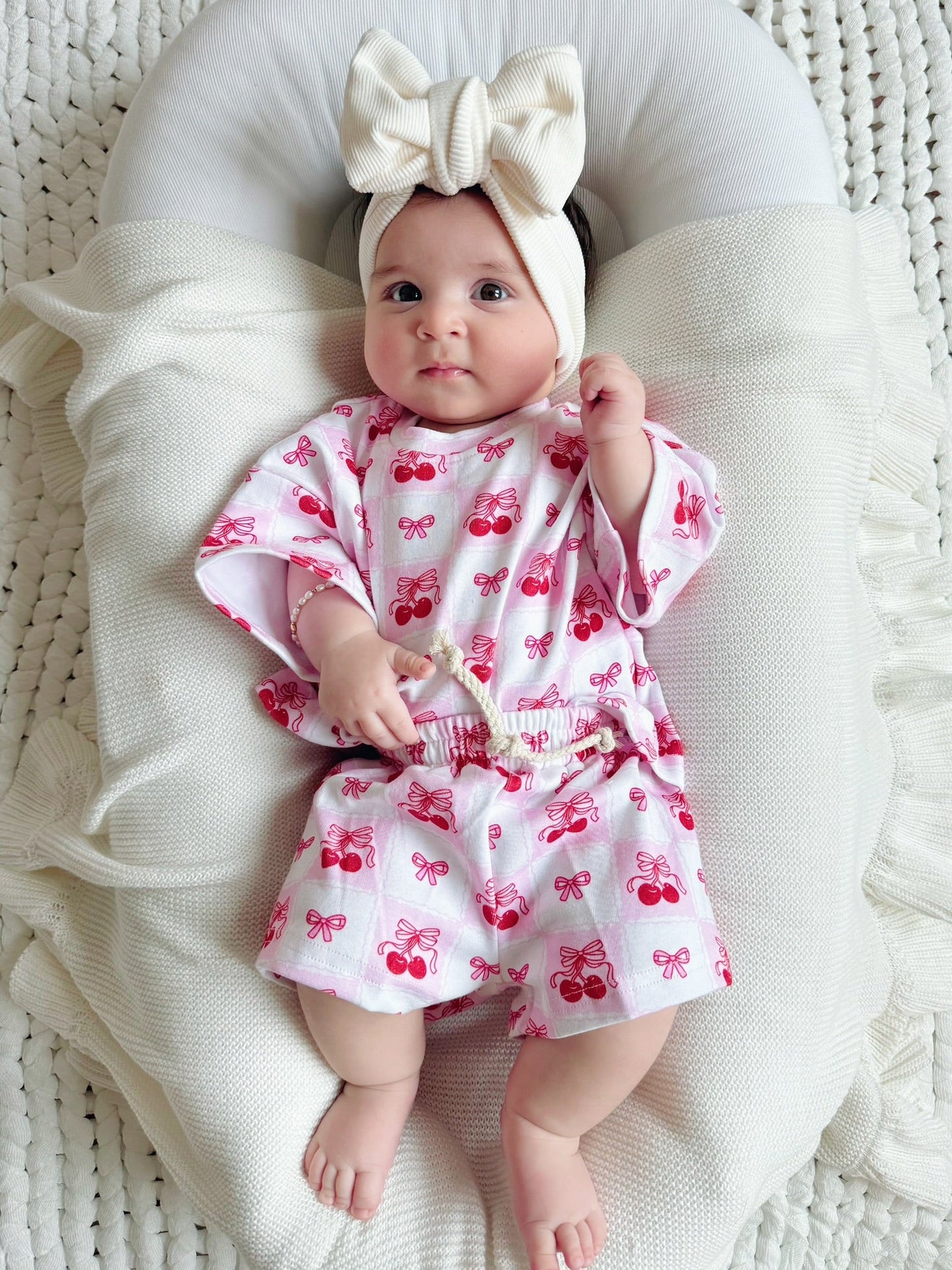 Checkered Cherry Shorts Set