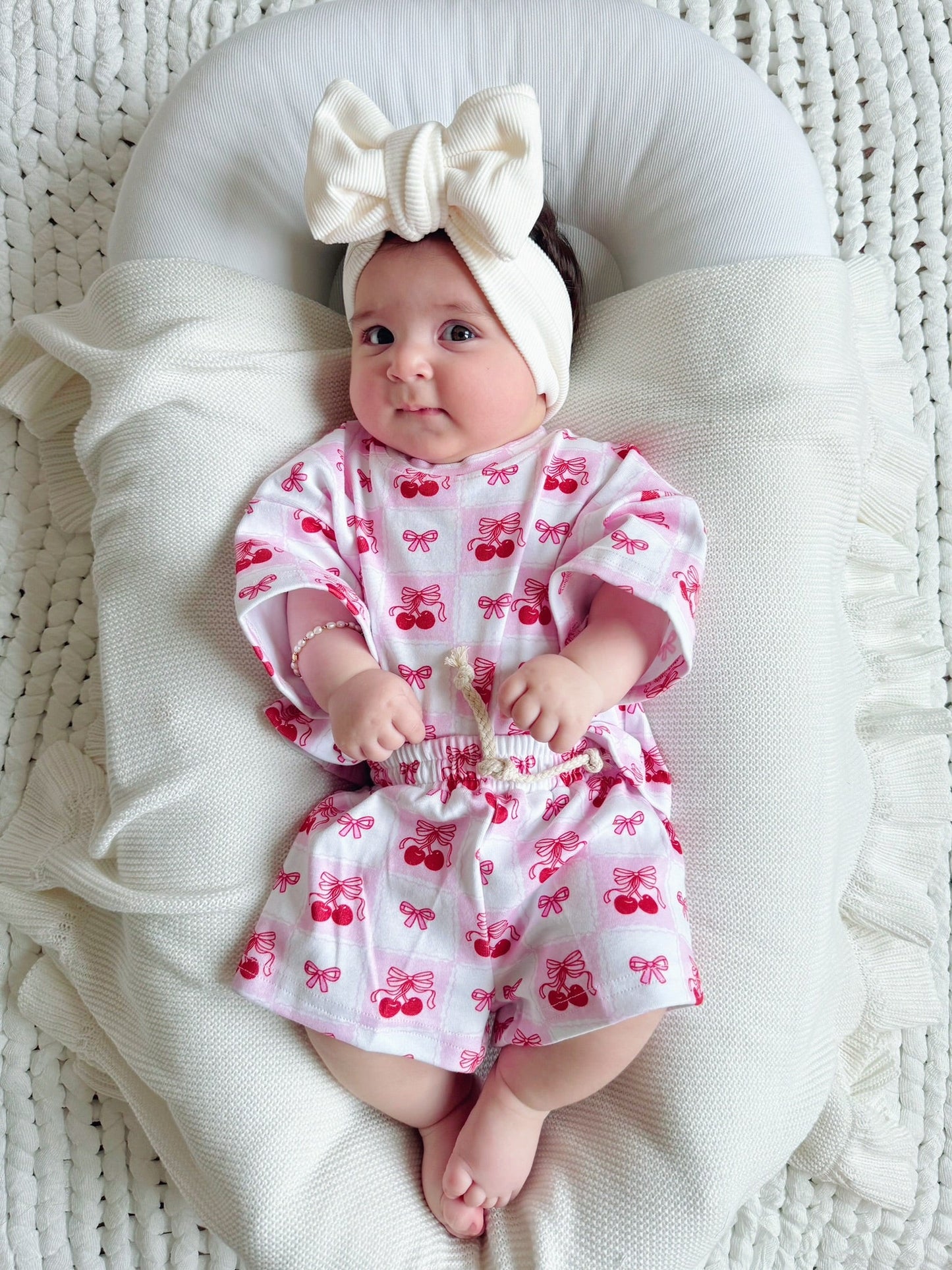 Checkered Cherry Shorts Set
