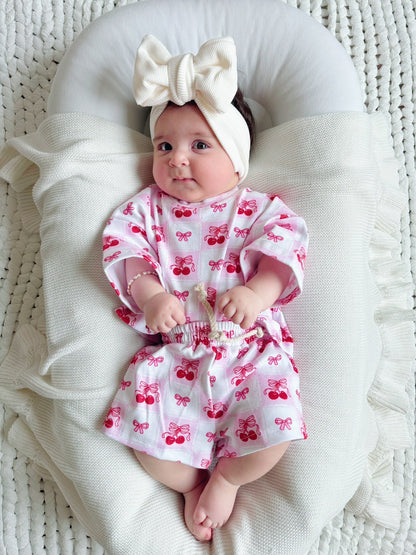 Checkered Cherry Shorts Set