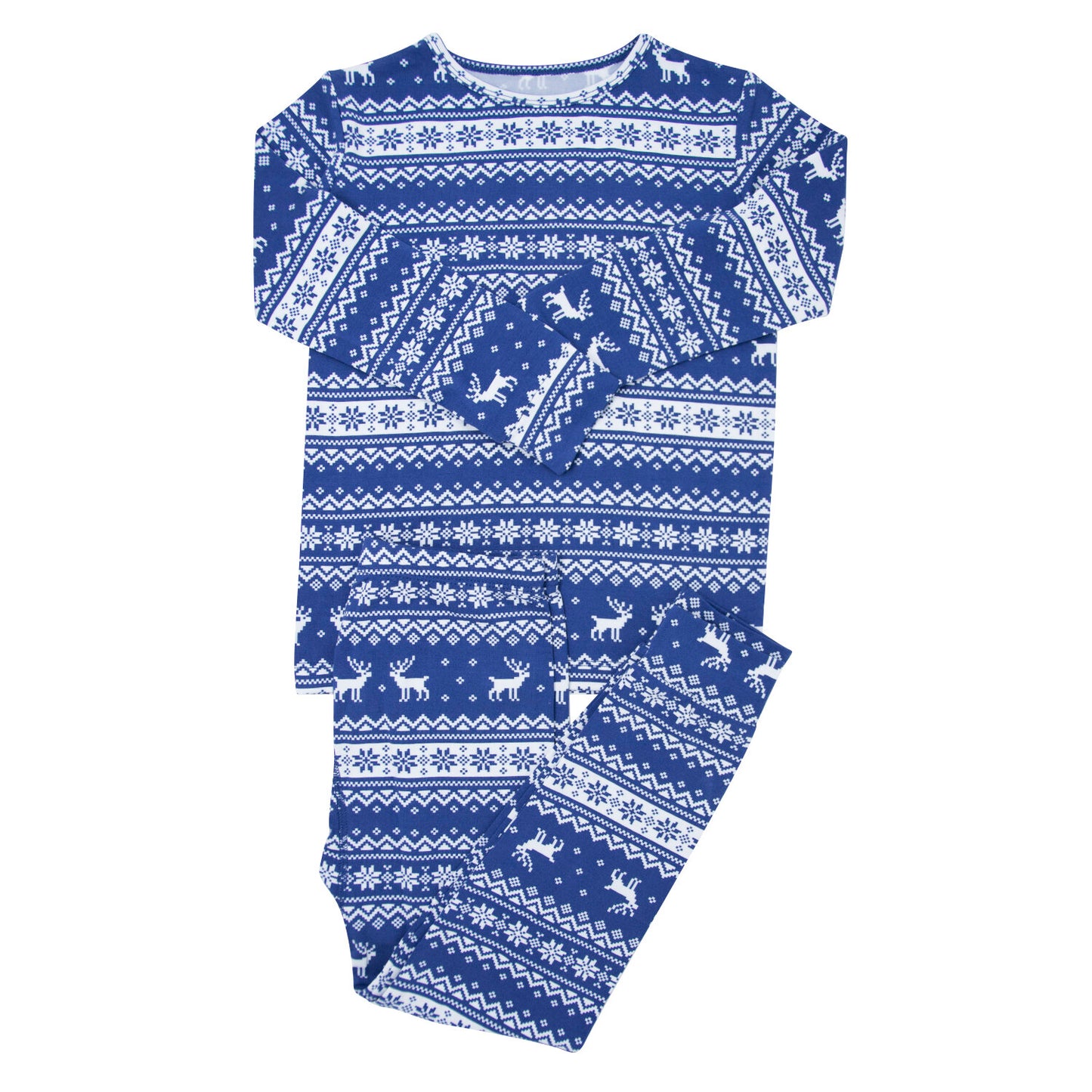 Blue Fair Isle Bamboo Pajama Set