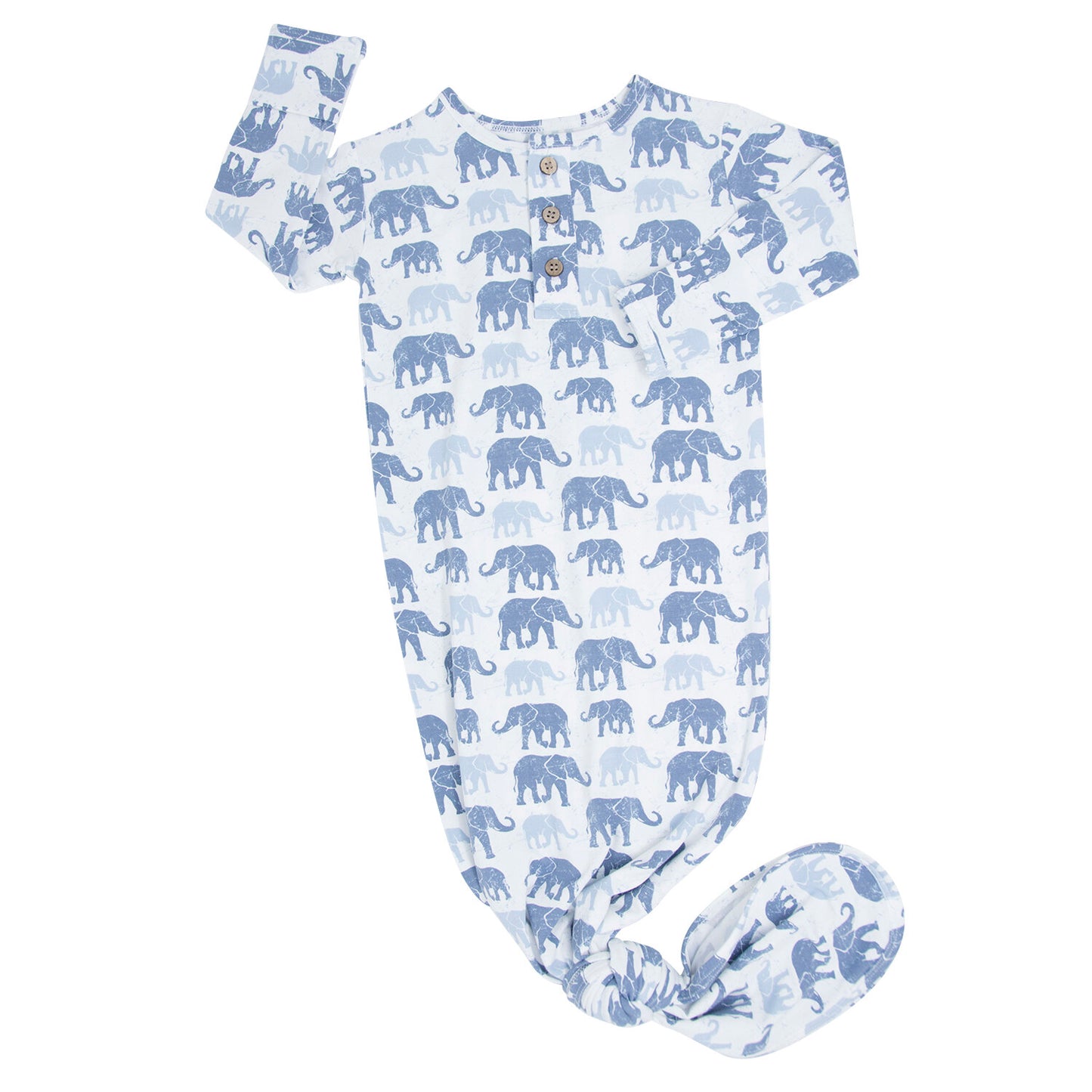 Ethan's Elephants Bamboo Knotted Gown