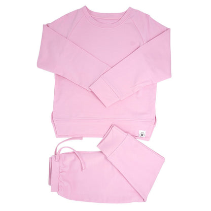Carnation Pink French Terry Bamboo Jogger Set